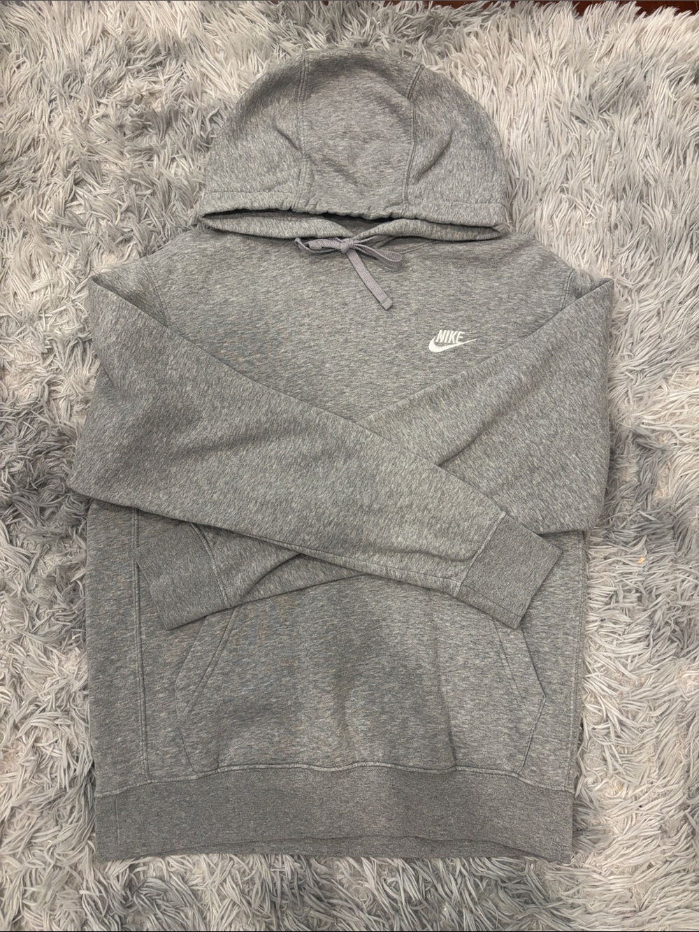 Nike Gray Pullover Hoodie with White Logo